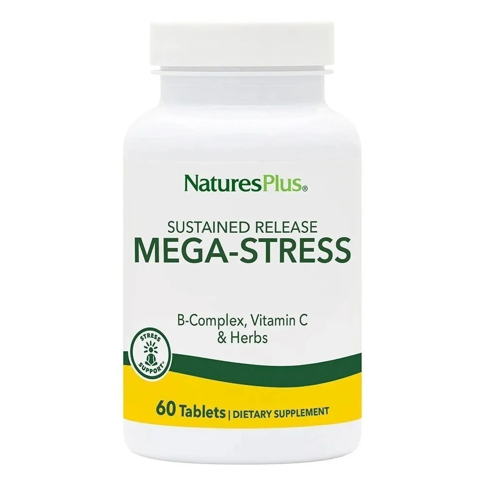 Φωτογραφία προϊόντος: Natures Plus Mega Stress B-Complex Συμπλήρωμα Διατροφής Κατά Του Άγχους & Του Στρες 60 ταμπλέτες