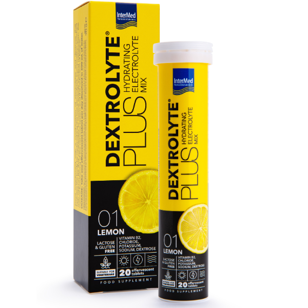 Φωτογραφία προϊόντος: Intermed Dextrolyte Plus Lemon, 20 Αναβράζοντα Δισκία