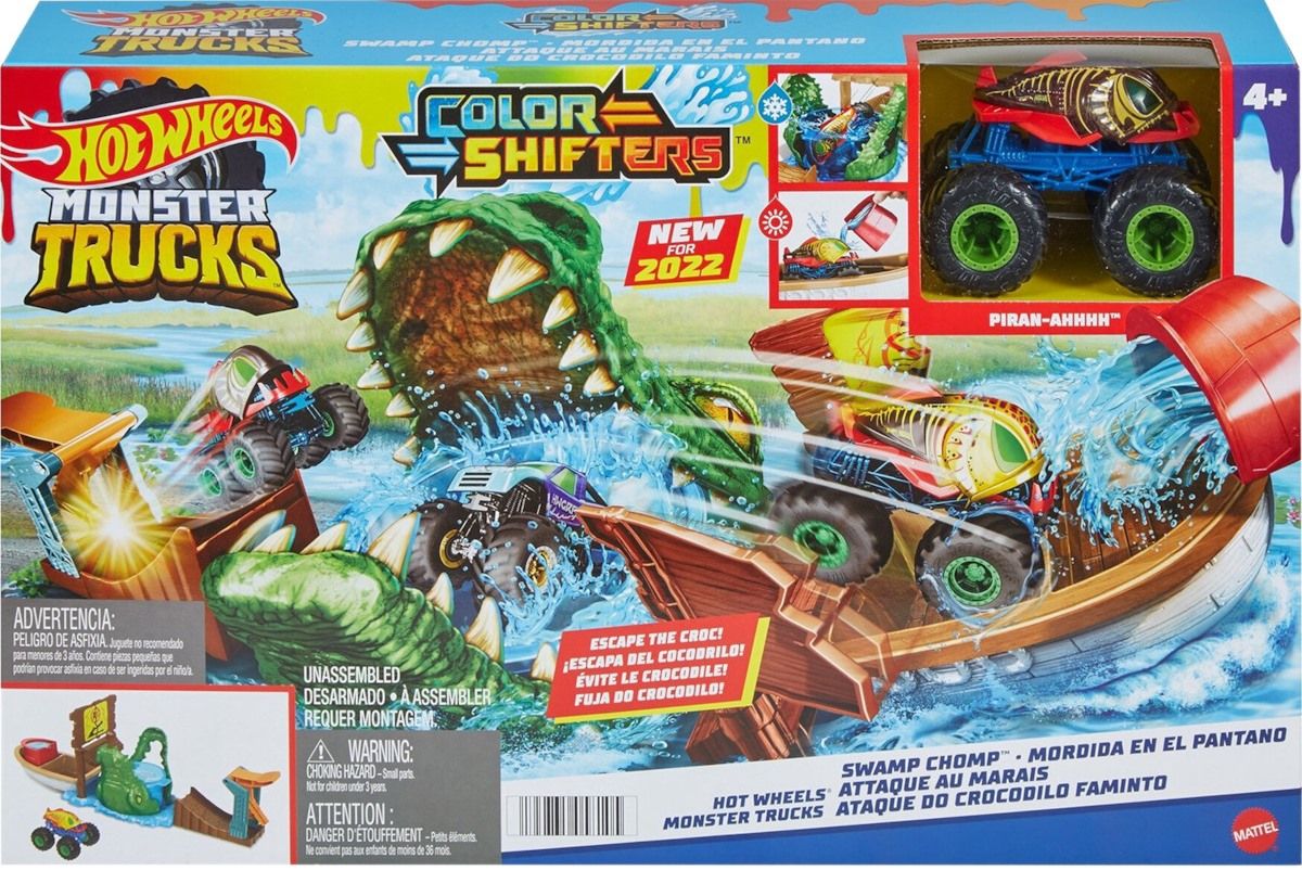 Φωτογραφία προϊόντος: Mattel Hot Wheels Σετ Παιχνιδιού Χρωμοκεραυνών Με Κροκόδειλο (HGV14)