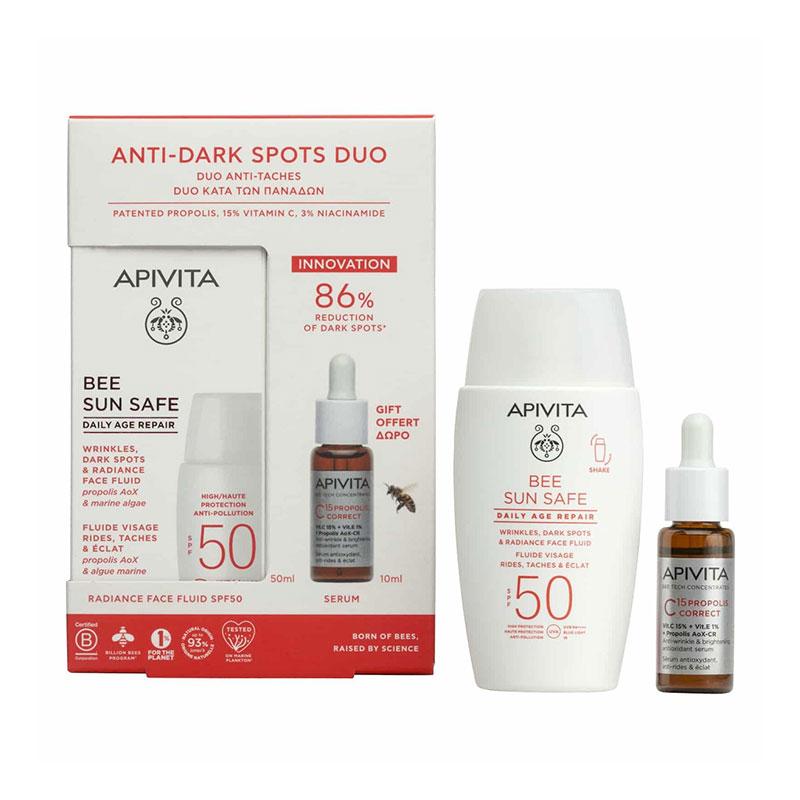 Φωτογραφία προϊόντος: APIVITA PROMO Bee Sun Safe SPF50 Daily Age Repair- Αντηλιακό Προσώπου Mε Αντιγηραντική Δράση 50ML &amp; ΔΩΡΟ Bee Tech Concentrates C15 Propolis Correct Serum Αντιρυτιδικός &amp; Αν