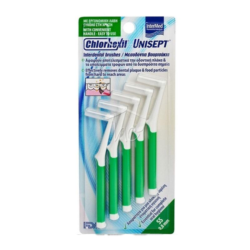 Φωτογραφία προϊόντος: Intermed Chlorhexil Μεσοδόντια Βουρτσάκια με Λαβή 0.8mm 5Τεμ