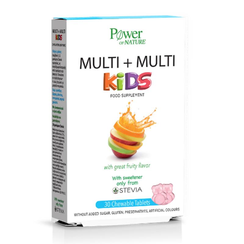 Φωτογραφία προϊόντος: Power Health Power of Nature Multi+Multi Κids Stevia 30 Μασώμενα Δισκία