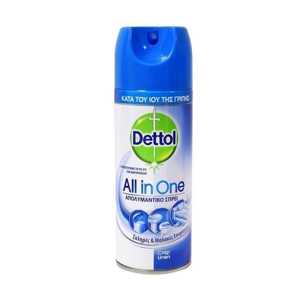 Φωτογραφία προϊόντος: DETTOL Spray Crisp Linen Απολυμαντικό Αντιβακτηριδιακό Σπρέι 400ML