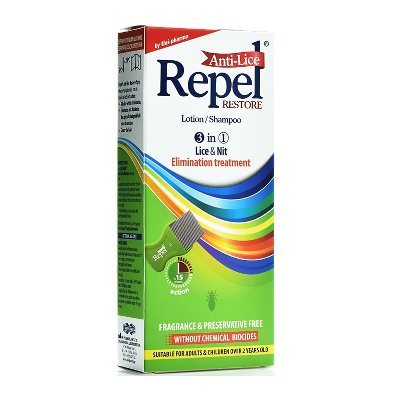 Φωτογραφία προϊόντος: Uni-Pharma Repel Anti-lice Restore Lotion/Shampoo 3 σε 1 200gr