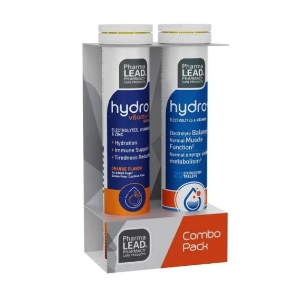 Φωτογραφία προϊόντος: Pharmalead Promo Hydro Vitamin C 1000mg με γεύση πορτοκάλι — 20 αναβράζοντα δισκία & Hydro+ 20 αναβράζοντα δισκία