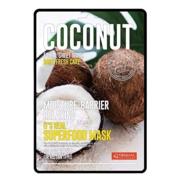 Φωτογραφία προϊόντος: DERMAL Superfood Coconut Facial Sheet Mask 25gr