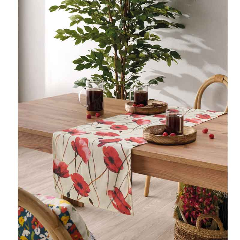 Φωτογραφία προϊόντος: Σετ Runner 2τμχ KENTIA SABRINA POPPY RED-ECRU 78135 Κόκκινο 45x140cm