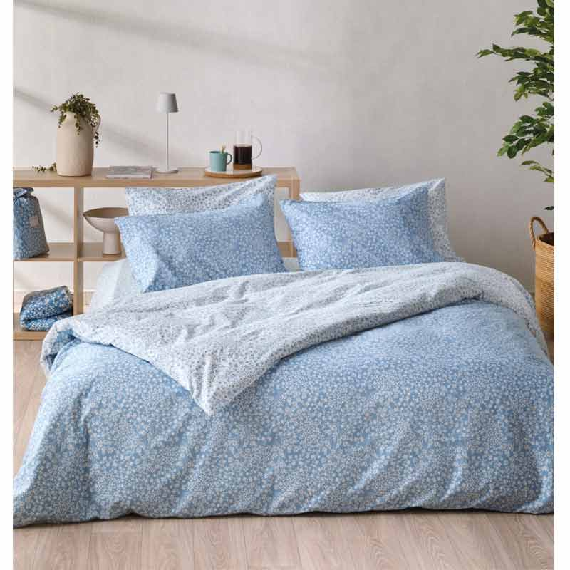 Φωτογραφία προϊόντος: Σετ Σεντόνια King Size KENTIA DALIDA 01 BLUE-WHITE 77374 Μπλέ 270x270cm