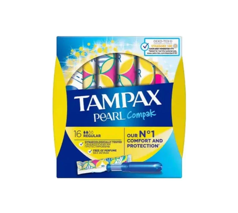 Φωτογραφία προϊόντος: Tampax Ταμπόν Υψηλής Απορροφητικότητας Compak Pearl Regular 16τμχ