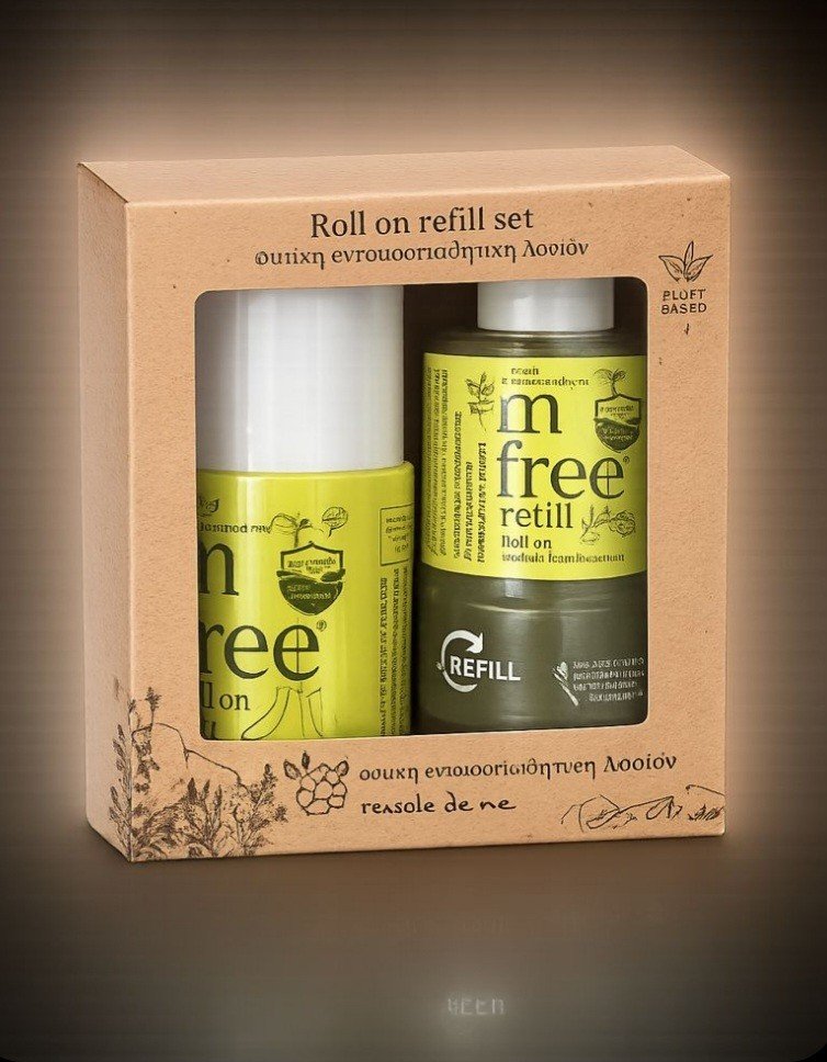 Φωτογραφία προϊόντος: M-FREE Roll On Refill Set Φυτικό Εντομοαπωθητικό Roll On με Επαναχρησιμοποιούμενη Συσκευασία, 75ml
