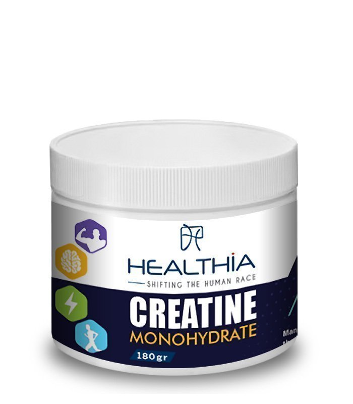Φωτογραφία προϊόντος: HEALTHIA Creatine Monohydrate 180gr, Συμπλήρωμα Διατροφής 100% Καθαρή Μονοϋδρική Κρεατίνη