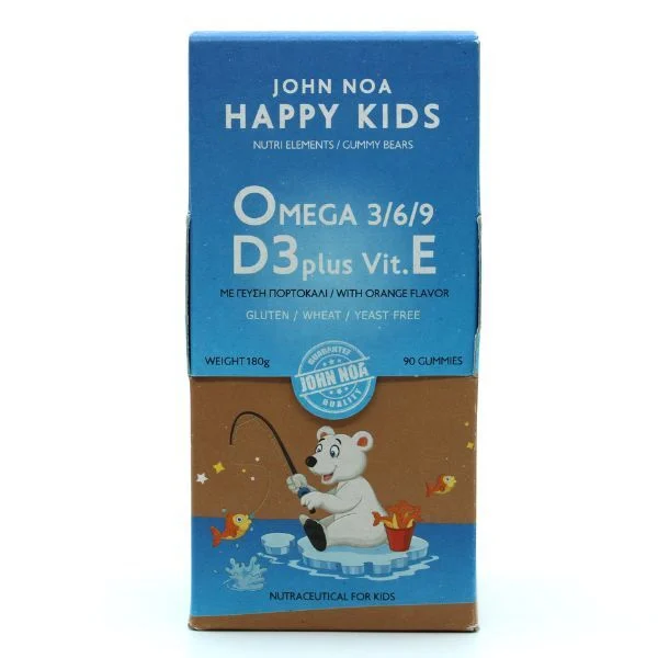 Φωτογραφία προϊόντος: JOHN NOA Happy Kids Omega 3/6/9 D3 Plus Vit. E 90 Gummies 180gr