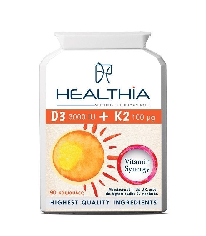 Φωτογραφία προϊόντος: HEALTHIA D3 3000iu Κ2 100mcg 90caps
