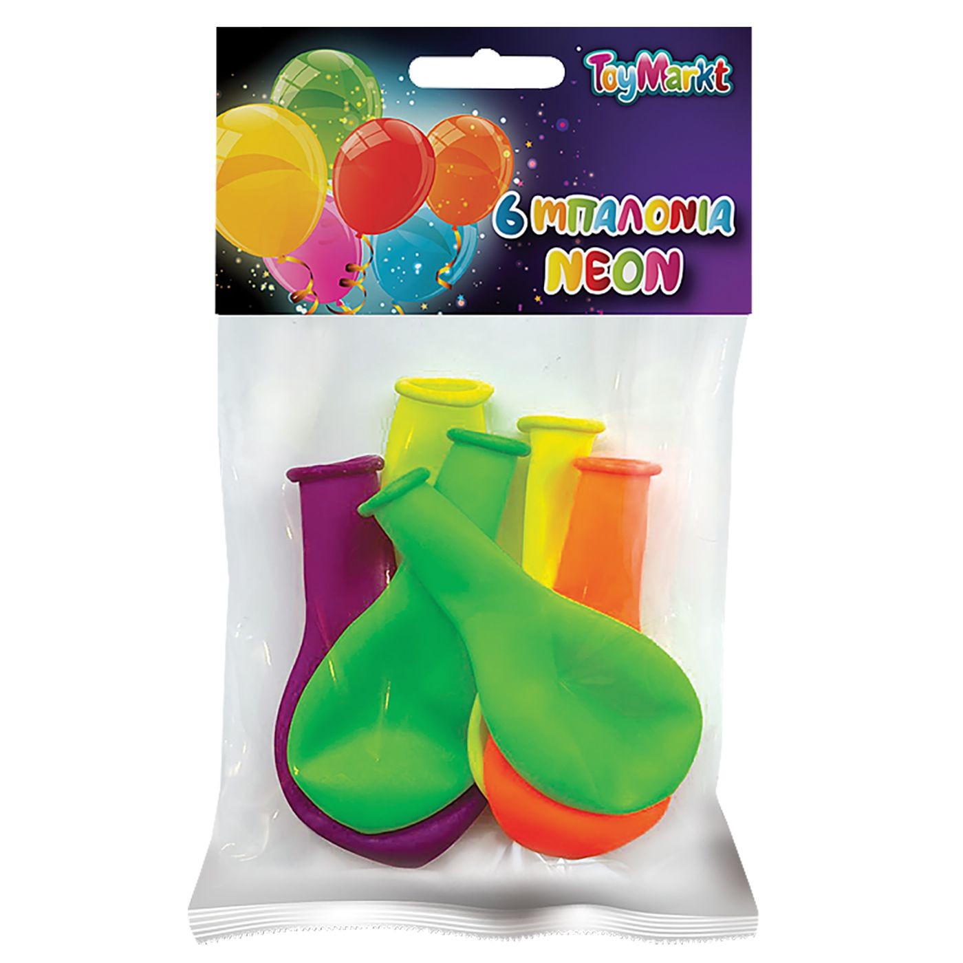 Φωτογραφία προϊόντος: ToyMarkt Σετ 6 Μπαλόνια Νέον 26cm