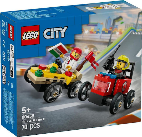 Φωτογραφία προϊόντος: Lego 60458 PIZZA VS. FIRE TRUCK RACE CAR PACK-CITY GREAT VEHICLES