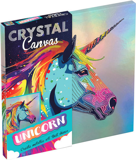 Φωτογραφία προϊόντος: Hinkler CRYSTAL CREATIONS METALLIC FOIL CANVAS 30 X 30: UNICORN