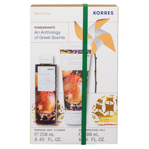 Φωτογραφία προϊόντος: KORRES Promo Pomegranate Grove Renewing Αφρόλουτρο, 250ml & Pomegranate Grove Smoothing Ενυδατικό Γαλάκτωμα Σώματος, 200ml, 1σετ