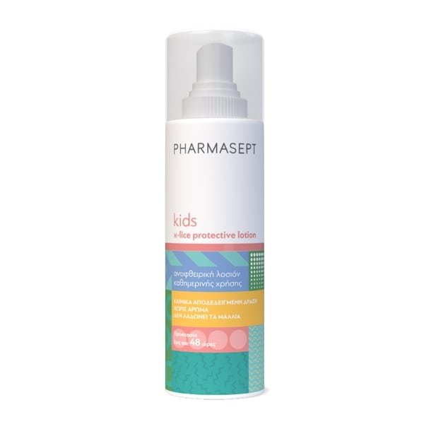 Φωτογραφία προϊόντος: PHARMASEPT Kids X-Lice Protective Lotion Παιδική Αντιφθειρική Λοσιόν Χωρίς Άρωμα, 100ml
