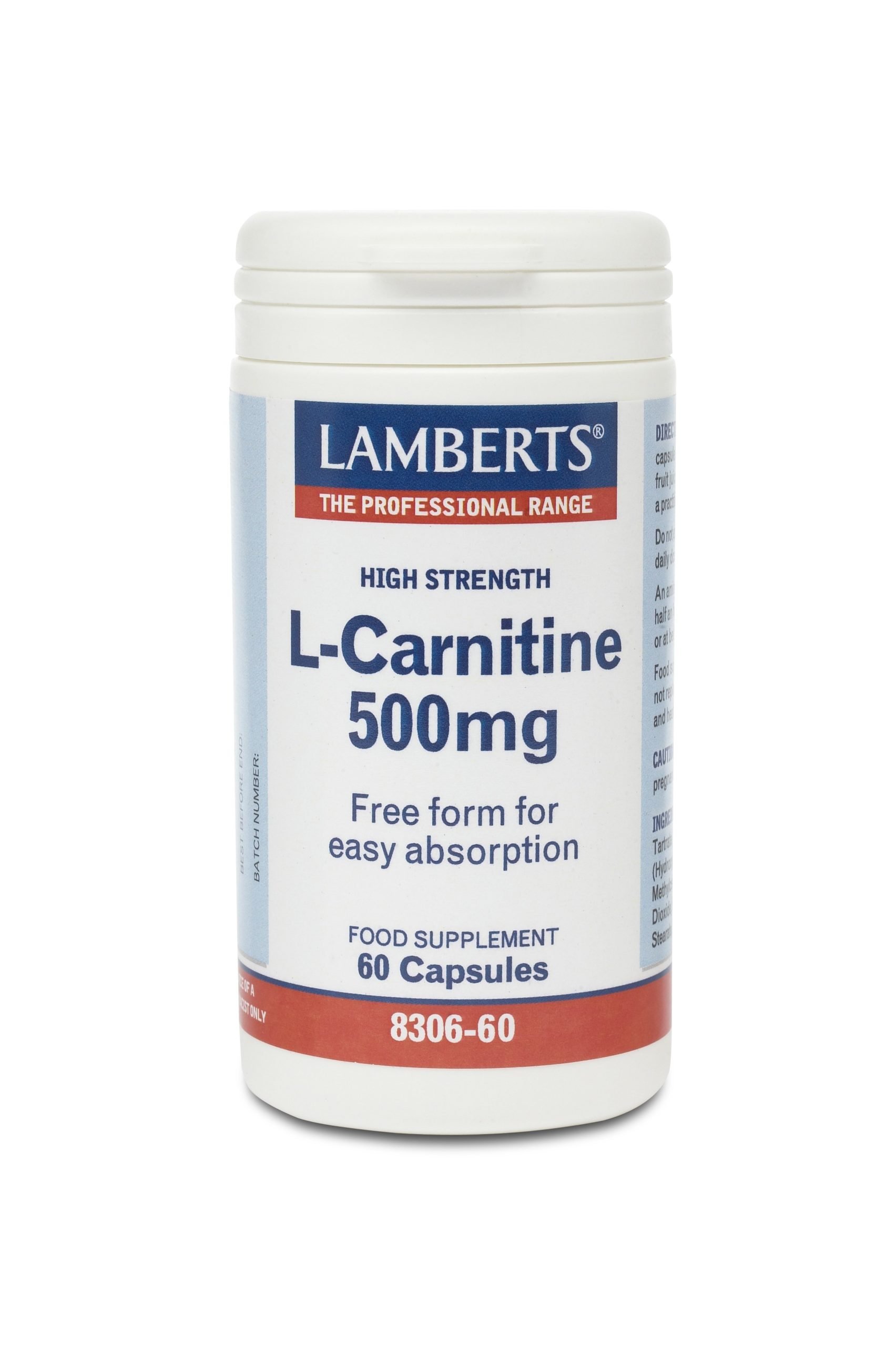 Φωτογραφία προϊόντος: LAMBERTS L-Carnitine New Higher Strength 60Caps