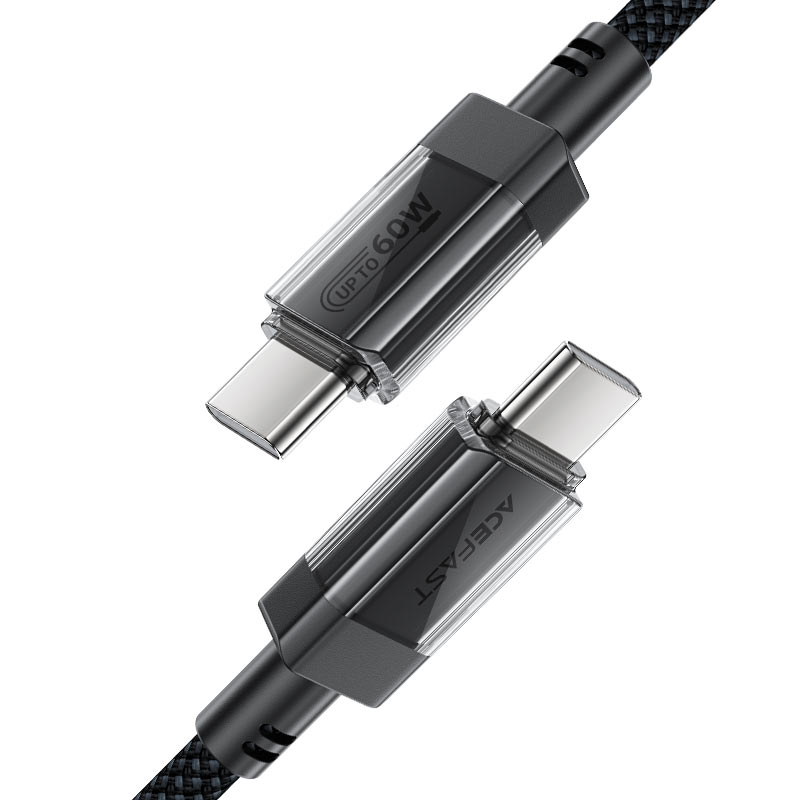 Φωτογραφία προϊόντος: Hoco Καλώδιο Acefast C12-03 USB-C σε USB-C PD60W 3A Braided Μαύρο 1.2m