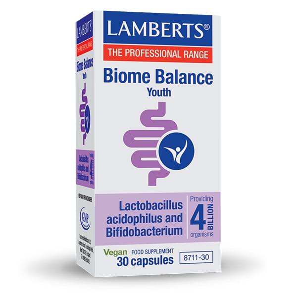 Φωτογραφία προϊόντος: LAMBERTS Biome Balance Youth 4 δισεκατομμύρια φιλικά Βακτήρια, 30 κάψουλες