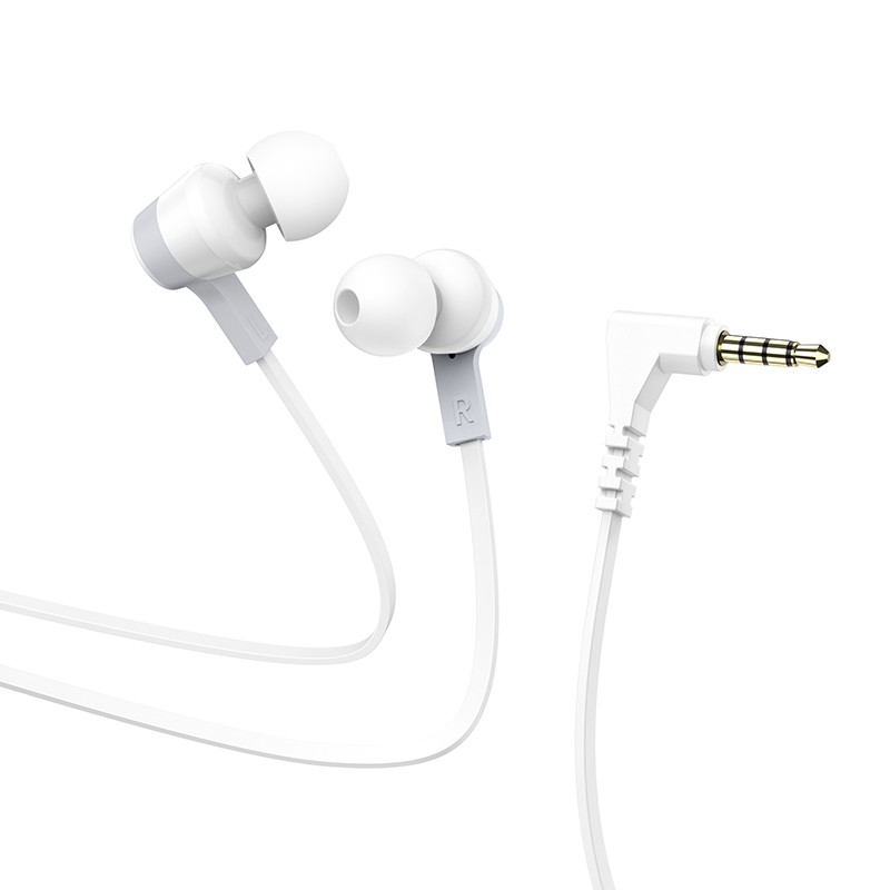 Φωτογραφία προϊόντος: Hands Free Hoco M86 Oceanic Universal Earphones Deep Bass Stereo με 3.5mm Γωνιακό Κονέκτορα Λευκό 1.