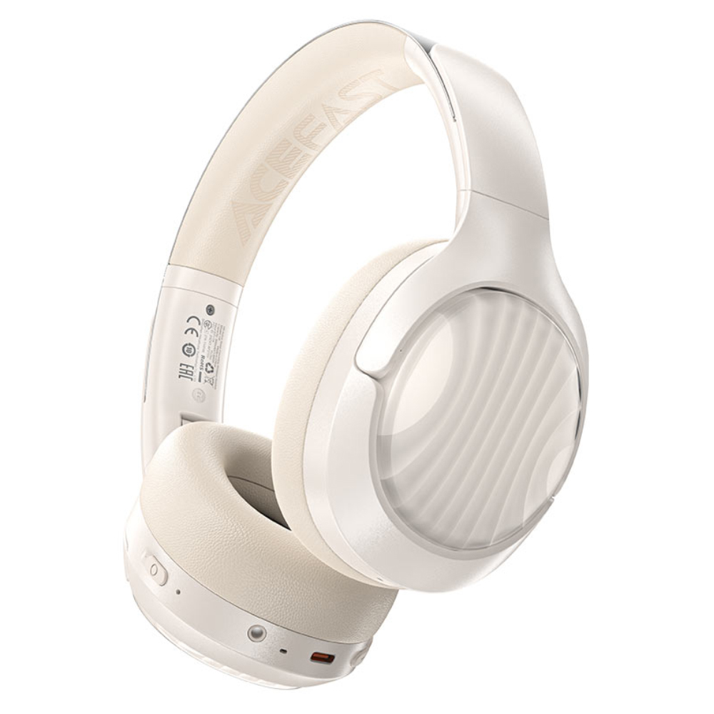 Φωτογραφία προϊόντος: Wireless Ακουστικά Stereo Acefast H5 500mAh v5.4 ANC AUX με Μικρόφωνο Milky White