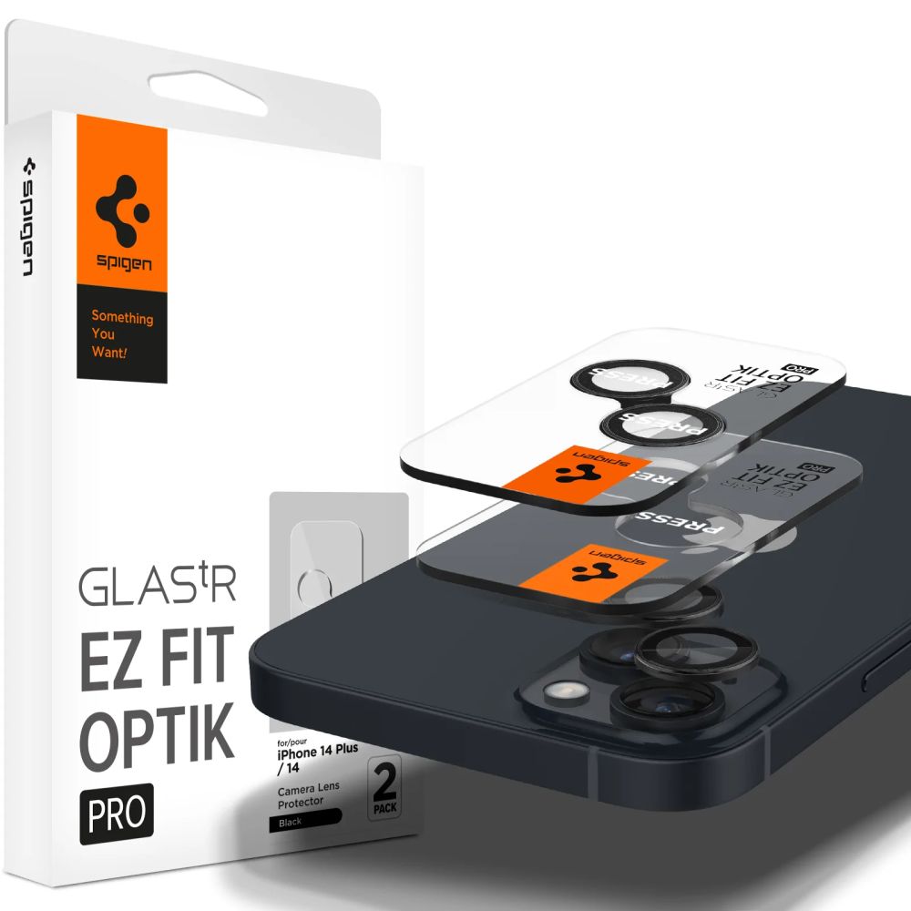 Φωτογραφία προϊόντος: Spigen OPTIK.TR "EZ FIT" CAMERA PROTECTOR 2-PACK IPHONE 14/14 PLUS Μαύρο COVER