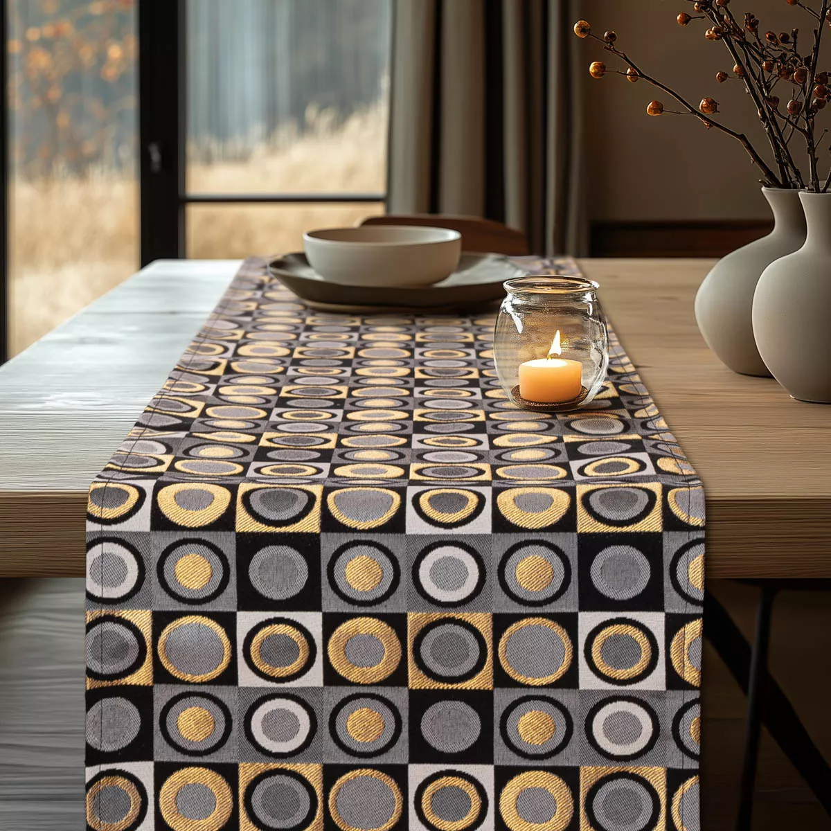 Φωτογραφία προϊόντος: ΡΑΝΝΕΡ ΣΤΟΦΑ ROUND CIRCLE LUXURY (Beauty Home)
