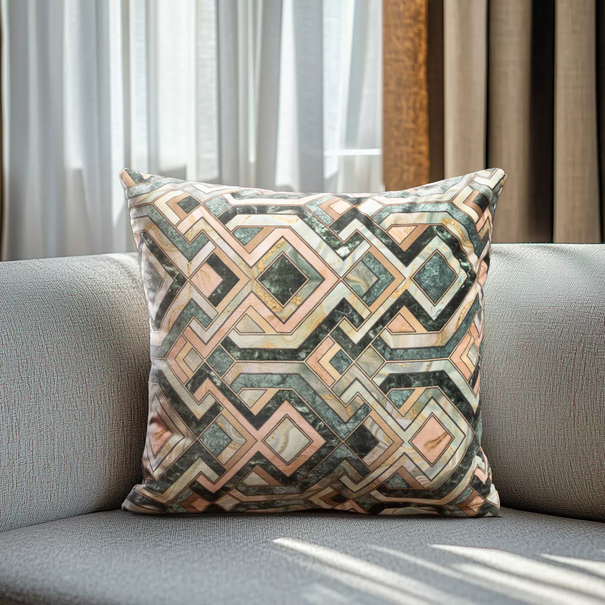 Φωτογραφία προϊόντος: Μαξιλαροθήκη Βελούδο Beauty Home Marble Luxury