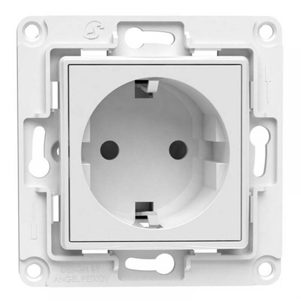 Φωτογραφία προϊόντος: Shelly Wall Socket EU Μονή Χωνευτή Πρίζα Ρεύματος Μαύρη