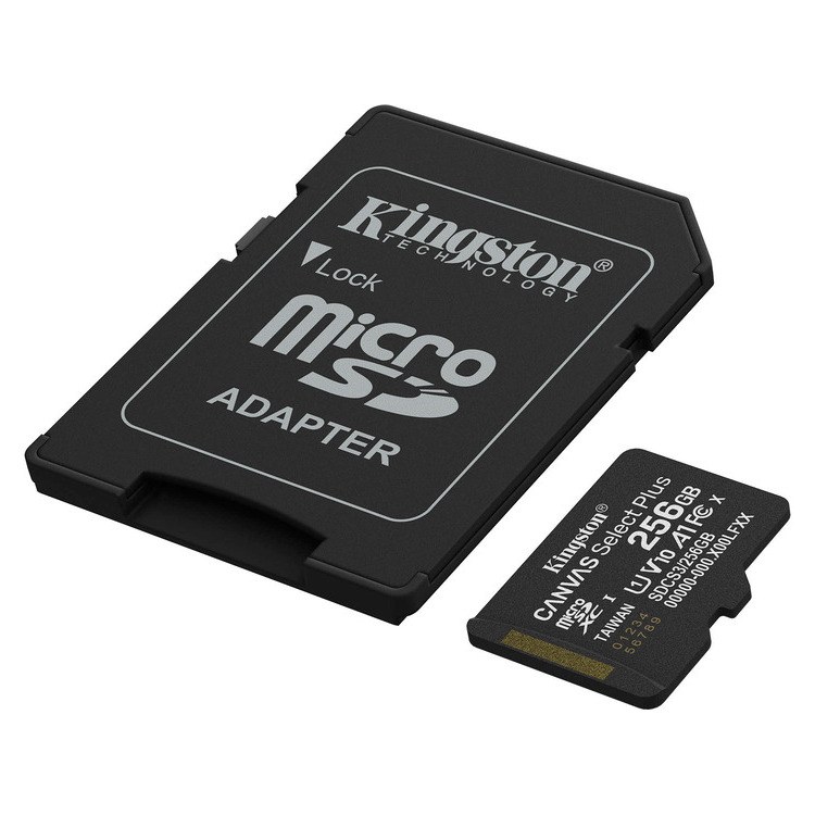 Φωτογραφία προϊόντος: KINGSTON Memory Card MicroSD Canvas Select Plus SDCS3/256GB, Class 10, SD Adapter