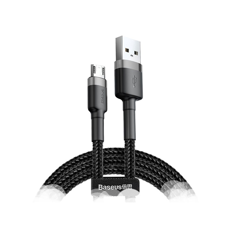 Φωτογραφία προϊόντος: Baseus Cafule Braided Καλώδιο USB-A σε Micro USB - Γκρι/Μαύρο, 1m