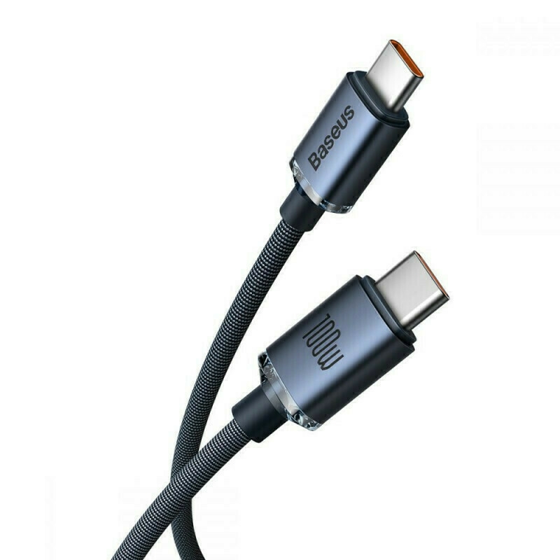 Φωτογραφία προϊόντος: Baseus Crystal Shine Braided Καλώδιο USB-C 100W 1.2m - Μαύρο