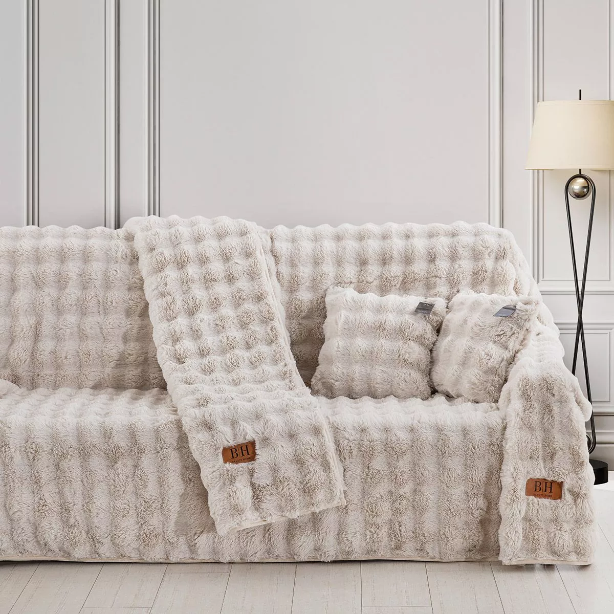 Φωτογραφία προϊόντος: Beauty Home Γούνινο ριχτάρι Διθέσιο Pop Art 8723 180x250 Εκρού