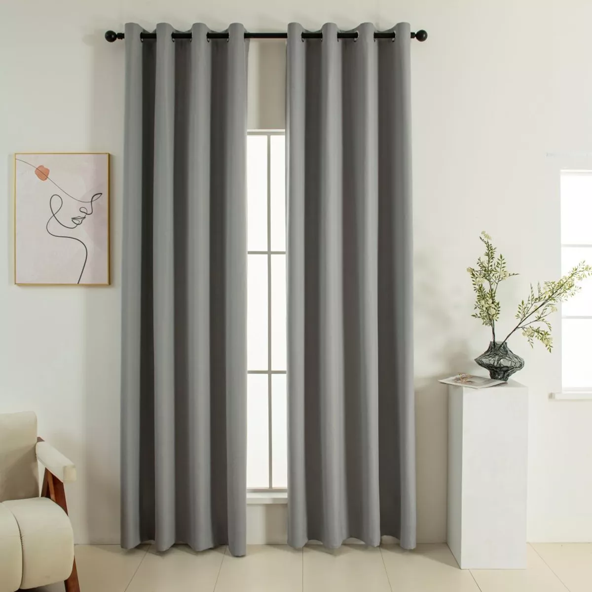 Φωτογραφία προϊόντος: Beauty Home Κουρτίνα Full Blackout σκίασης με 8 κρίκους Soft Art 8391 Grey-11 140x270 Γκρι