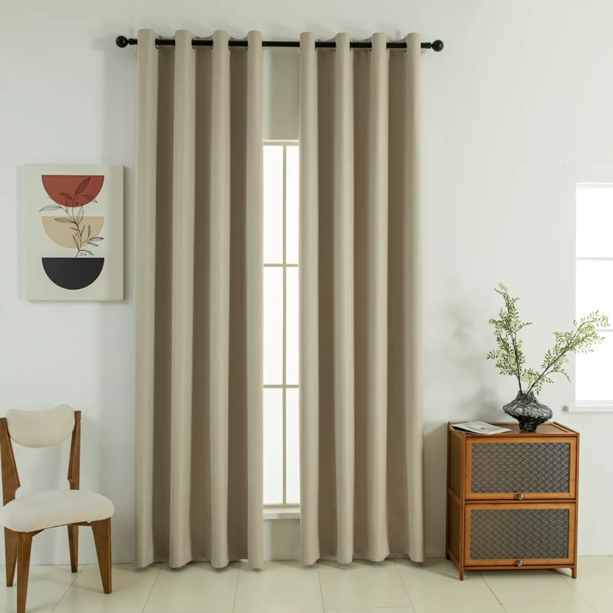 Φωτογραφία προϊόντος: Beauty Home Κουρτίνα Full Blackout σκίασης με 8 κρίκους Soft Art 8391 Beige 140x270 Άμμου
