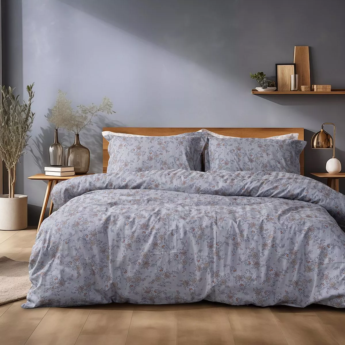 Φωτογραφία προϊόντος: Beauty Home Σετ σεντόνια υπέρδιπλα με λάστιχο Art 12212 Jasmine 100% Βαμβακοσατέν 300tc 170x200+30 Γκρι