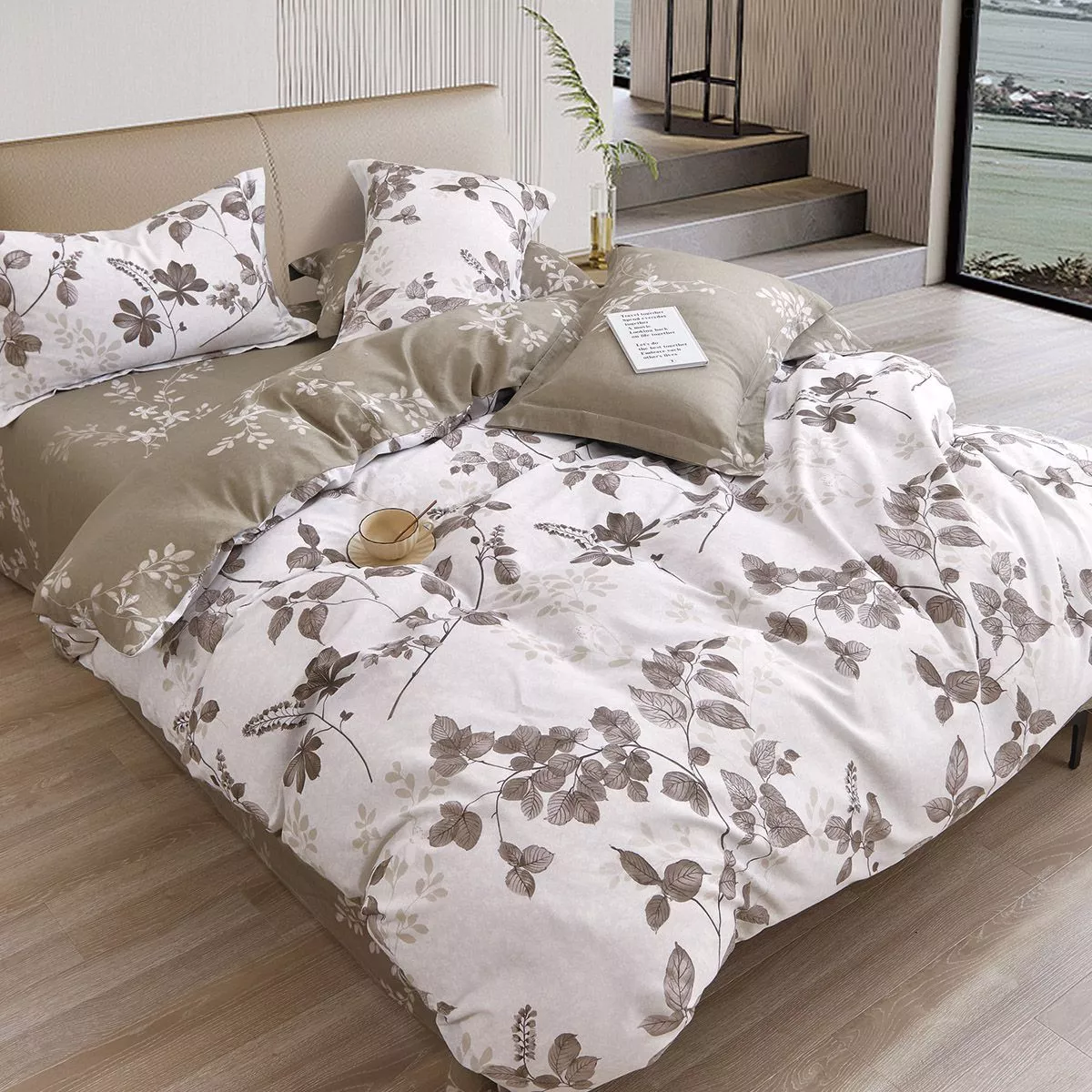 Φωτογραφία προϊόντος: Beauty Home Σετ σεντόνια υπέρδιπλα με λάστιχο Art 12275 Alcestis 165x200+30 Μόκα