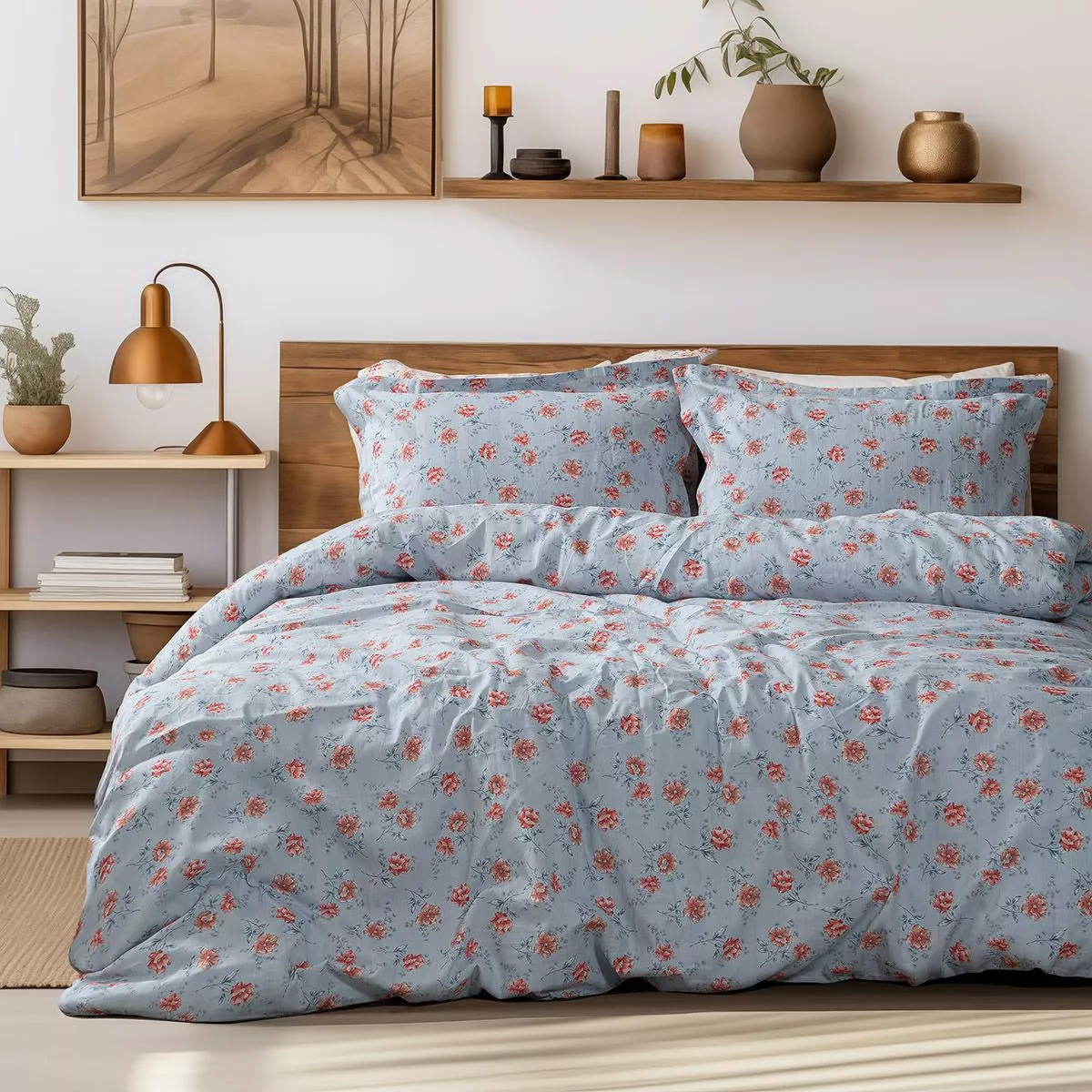 Φωτογραφία προϊόντος: Beauty Home Σετ σεντόνια υπέρδιπλα με λάστιχο Art 12219 Ivy 100% Βαμβακοσατέν 300tc 170x200+30 Γκρι