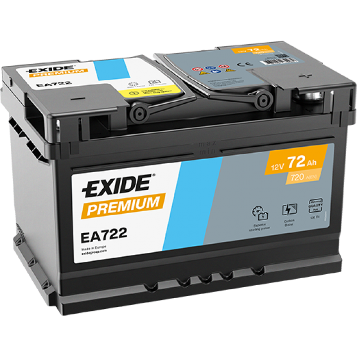 Φωτογραφία προϊόντος: Μπαταρία EXIDE Premium EA722 12V 72Ah 720CCA A(EN)