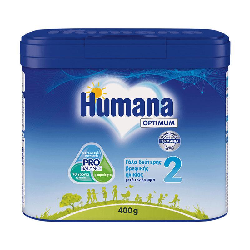 Φωτογραφία προϊόντος: Humana 2 Optimum Γάλα σε Σκόνη Δεύτερης Βρεφικής Ηλικίας για Μετά τον 6ο Μήνα 400gr