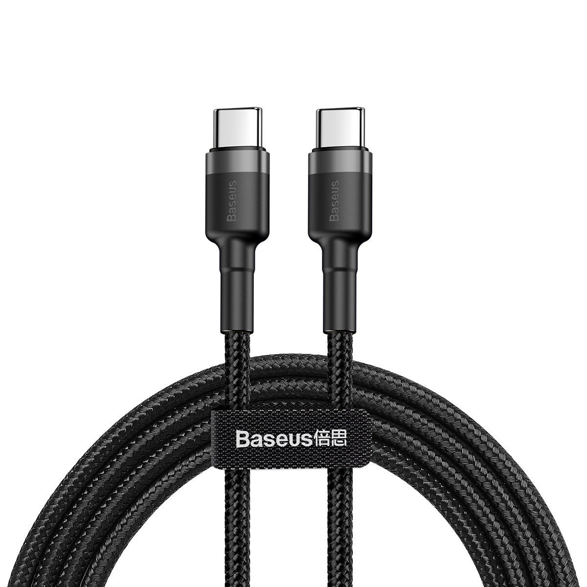 Φωτογραφία προϊόντος: Baseus Cafule Braided Καλώδιο USB-C σε USB-C 60W - Μαύρο/Γκρι, 2m