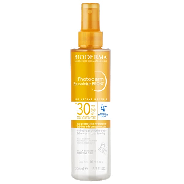 Φωτογραφία προϊόντος: Bioderma Photoderm Eau Solaire BRONZ SPF30 Αντιοξειδωτικό Ενυδατικό Αντηλιακό Νερό για Πρόσωπο, Σώμα & Μαλλιά, 200ml