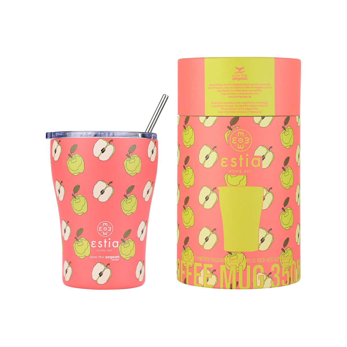 Φωτογραφία προϊόντος: ESTIA HOME ΘΕΡΜΟΣ COFFEE MUG SAVE THE AEGEAN 350ml APPLE ODYSSEY