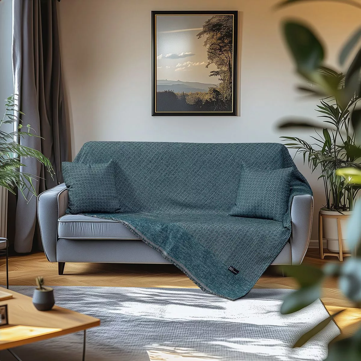 Φωτογραφία προϊόντος: Beauty Home Ριχτάρια σετ 3τμχ Art 8638 (170x170+170x240+170x290) Πετρόλ