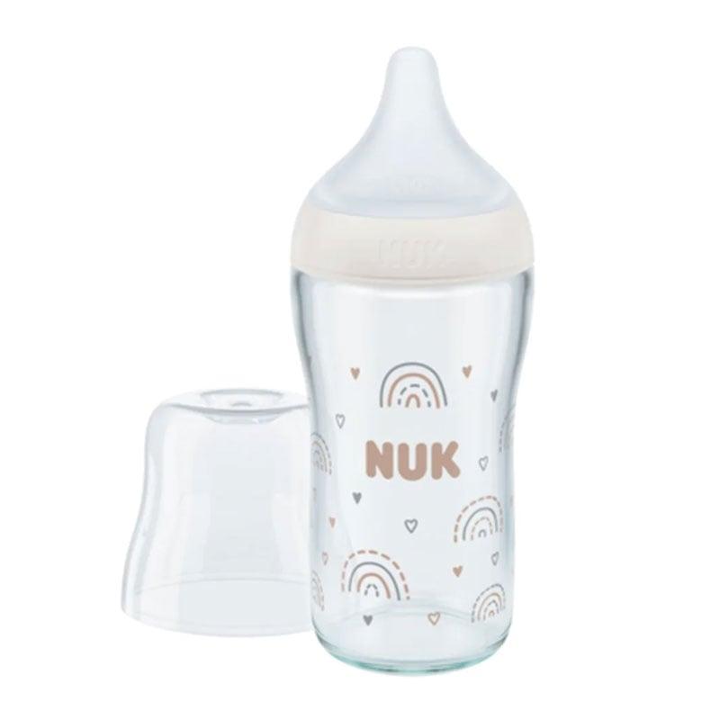 Φωτογραφία προϊόντος: NUK Μπιμπερό Γυάλινο-Perfect Match Σιλικ.-Temperature Control M Rainbow 3+m 230ML