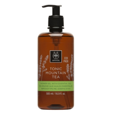 Φωτογραφία προϊόντος: Apivita Eco Pack Tonic Mountain Tea Shower Gel with Essential Oils Αφρόλουτρο με Περγαμόντο & Πράσινο Τσάι, 500ml