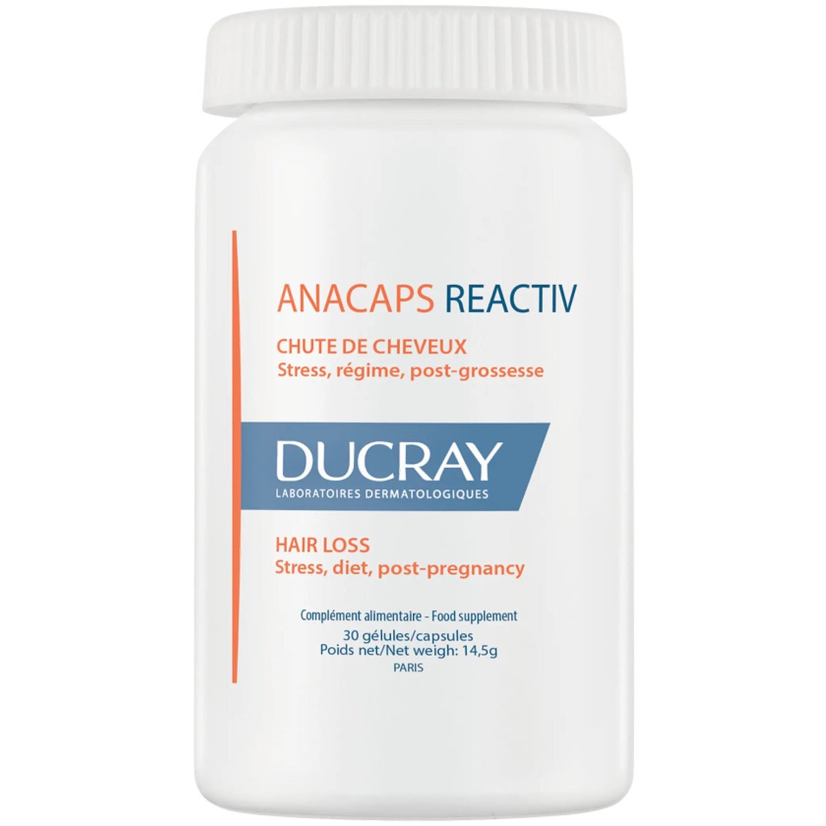 Φωτογραφία προϊόντος: Ducray Anacaps Reactiv Συμπλήρωμα Διατροφής Για Οξείες Καταστάσεις Τριχόπτωσης 30Caps