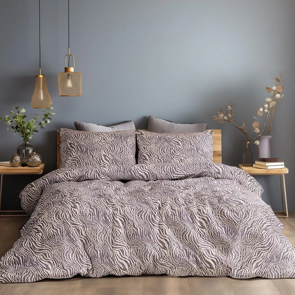 Φωτογραφία προϊόντος: Beauty Home Σετ σεντόνια φανελένια υπέρδιπλα Gogh Art 12334 240x260 Μόκα